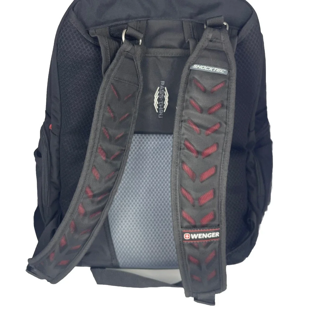 Wenger SwissGear Gray‎ Black Laptop Backpack Travel School Work Bag